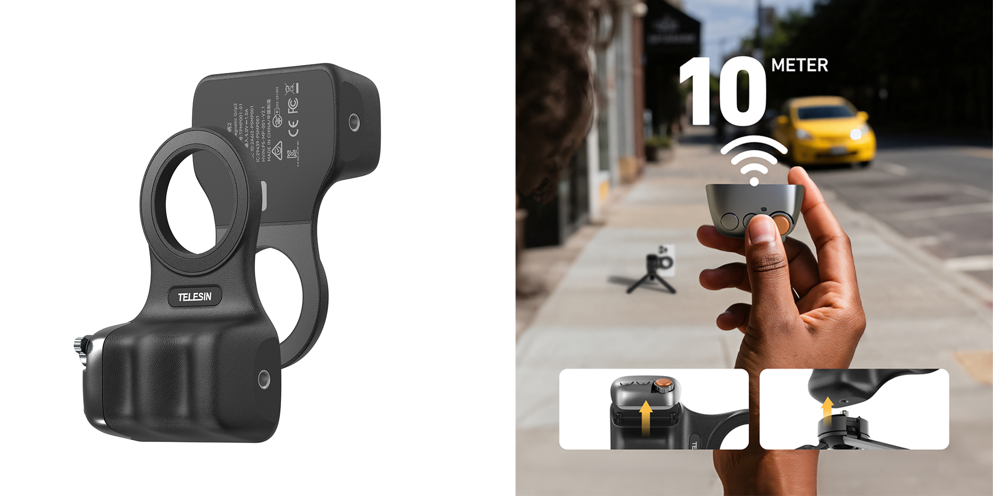 Uchwyt magnetyczny Telesin P5-MP-001BK do smartfonów - czarny